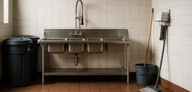I clean restaurant spaces and restrooms