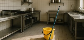 Restaurant cleaner with steady routine