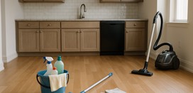 Move-out scrub for bathrooms and kitchens